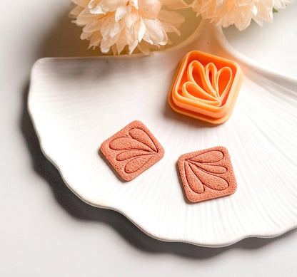Square Floral Polymer Clay Earring Cutter Geometric Petal Drop Cutter for DIY Jewelry