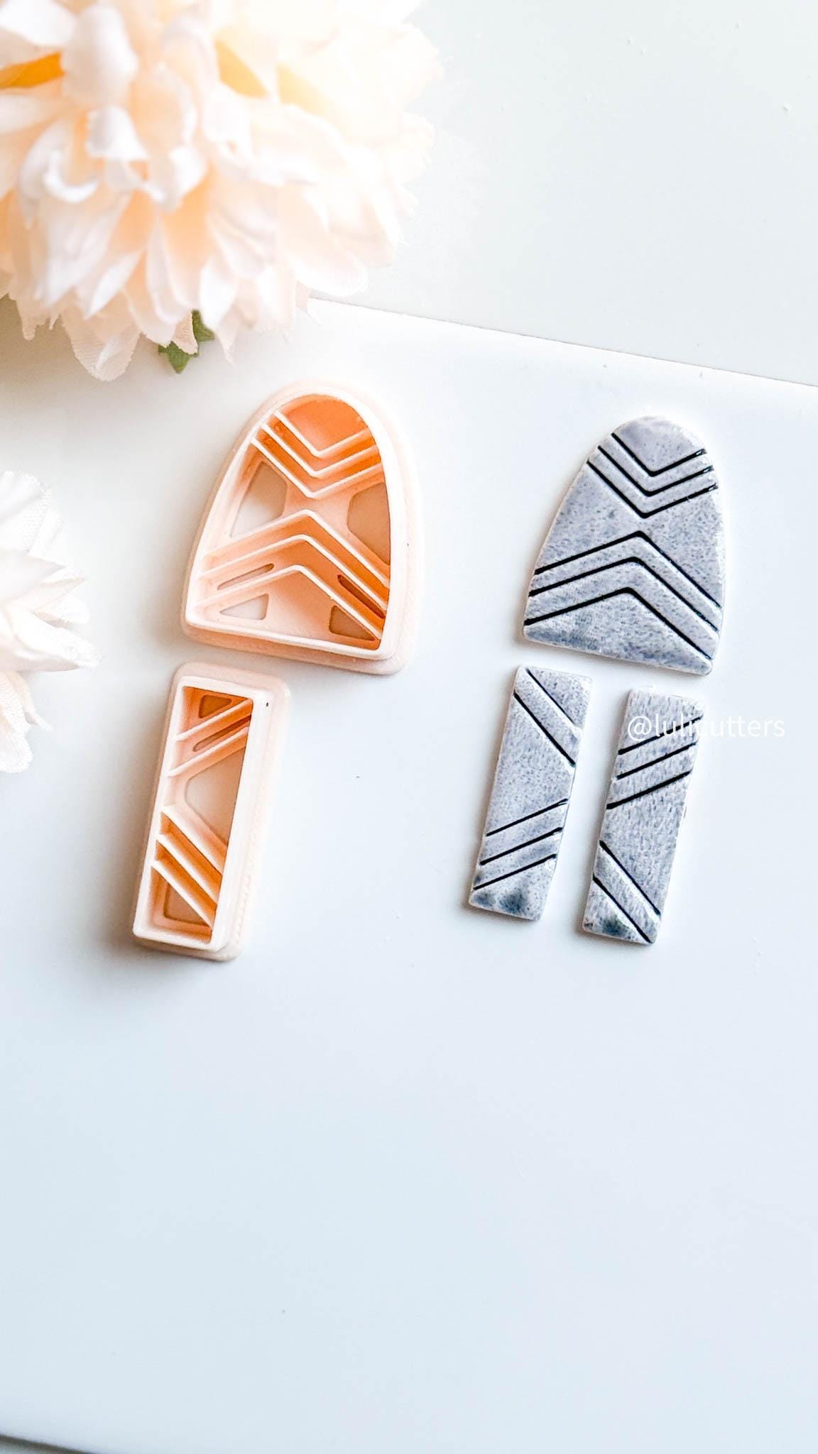 Modern Arch Clay Earring Cutter Set: Geometric Polymer Clay Tool