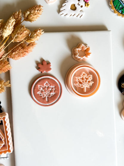 Maple Leaf Cutter Set: Polymer Clay Earring Mold, Autumn Design