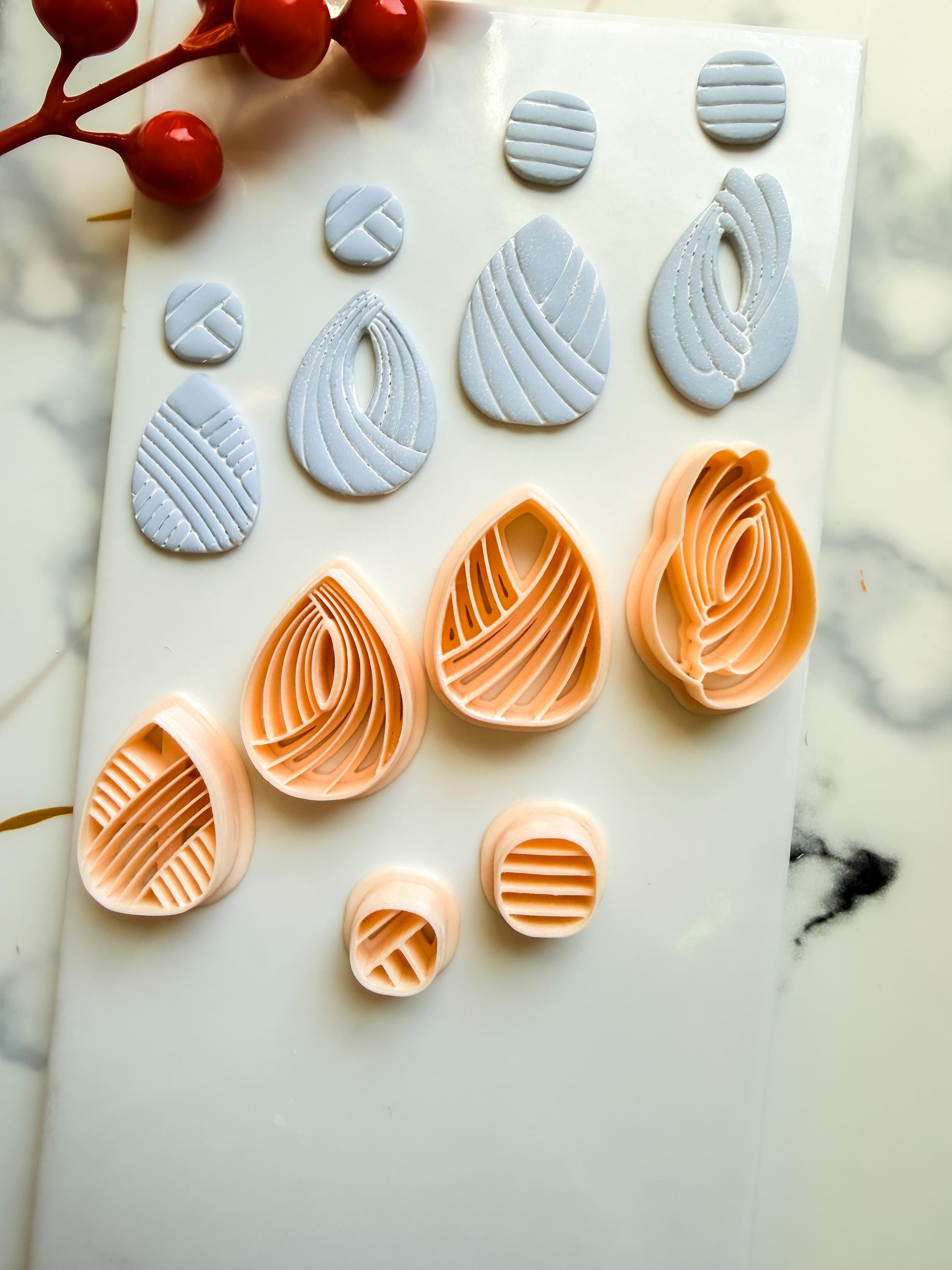 Layered Teardrop Polymer Clay Cutter Set Modern Geometric Earring Shapes