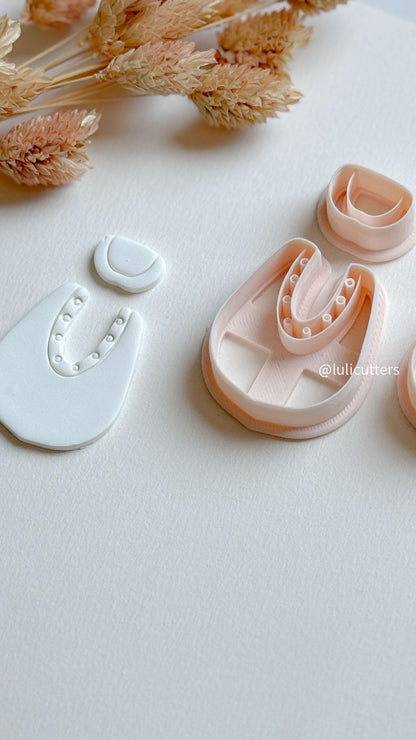 Modern Arch Clay Cutter Set: Geometric Polymer Clay Earring Molds