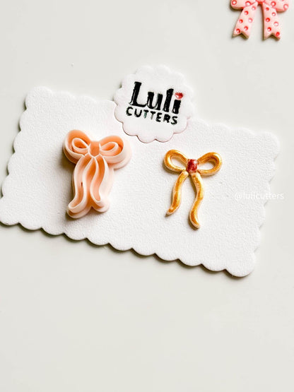Elegant Ribbon Bow Clay Cutter: 38mm Delicate Earring Design