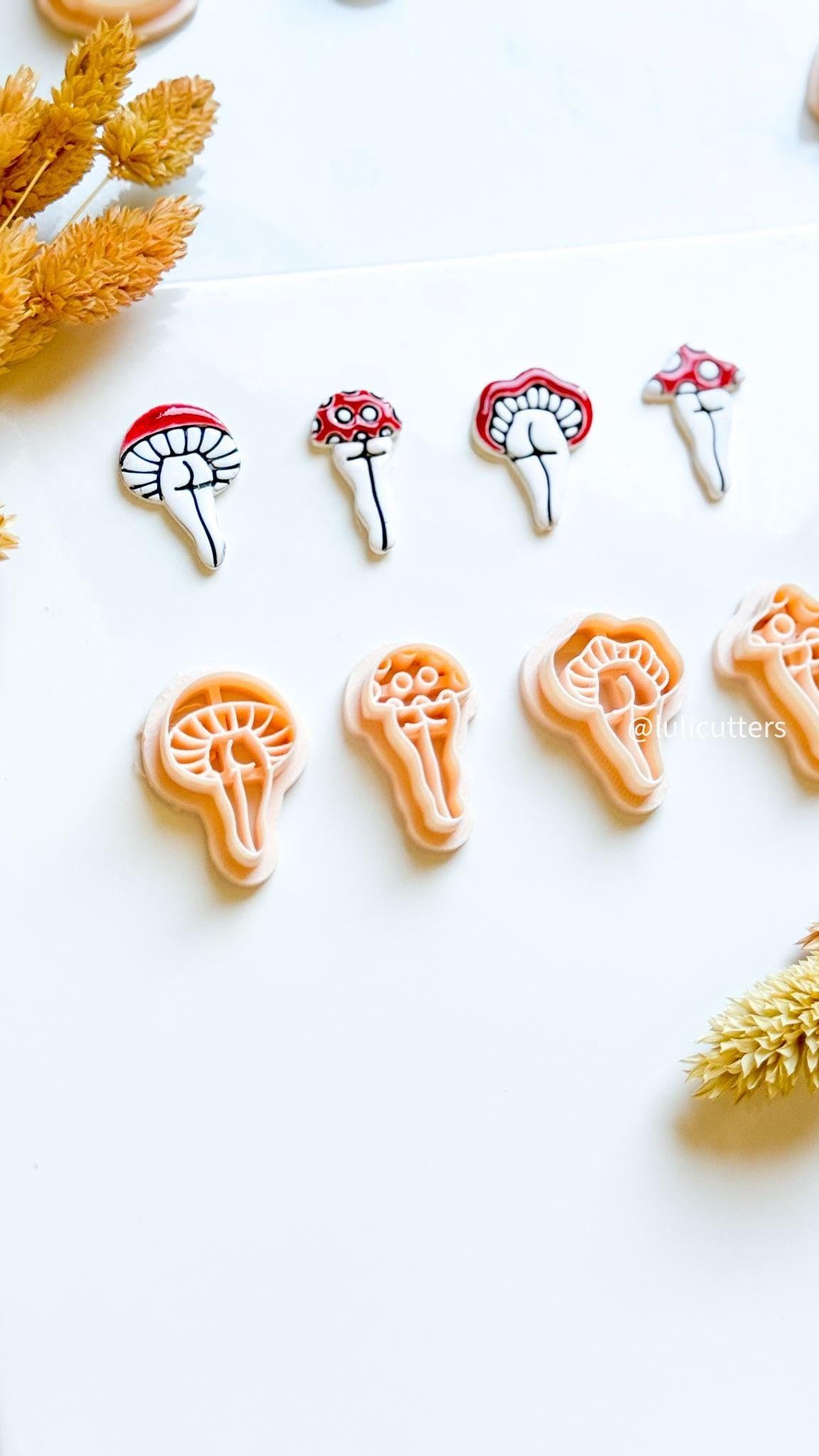 Booty Mushroom Clay Cutter Set: Funny Polymer Clay Molds for Earrings