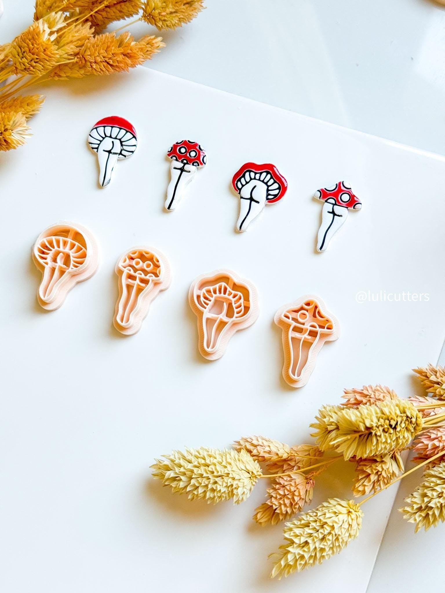 Booty Mushroom Clay Cutter Set: Funny Polymer Clay Molds for Earrings