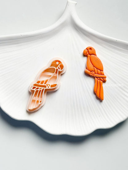 Tropical Parrot Polymer Clay Cutter Imprint for Jungle or Beach Vibes