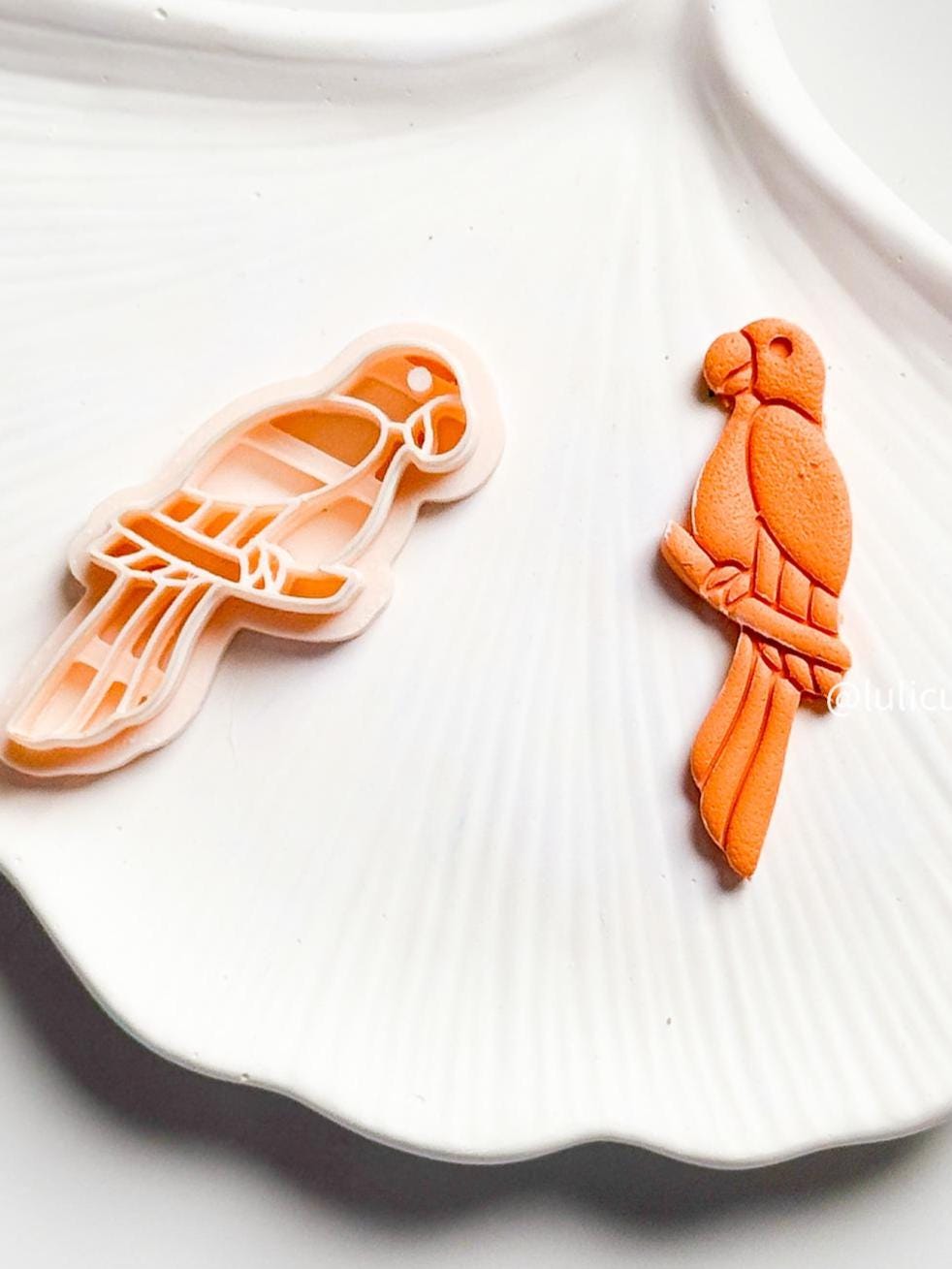 Tropical Parrot Polymer Clay Cutter Imprint for Jungle or Beach Vibes