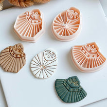 Art Deco Polymer Clay Cutter Set: Geometric Fan Earrings, Deboss Detail