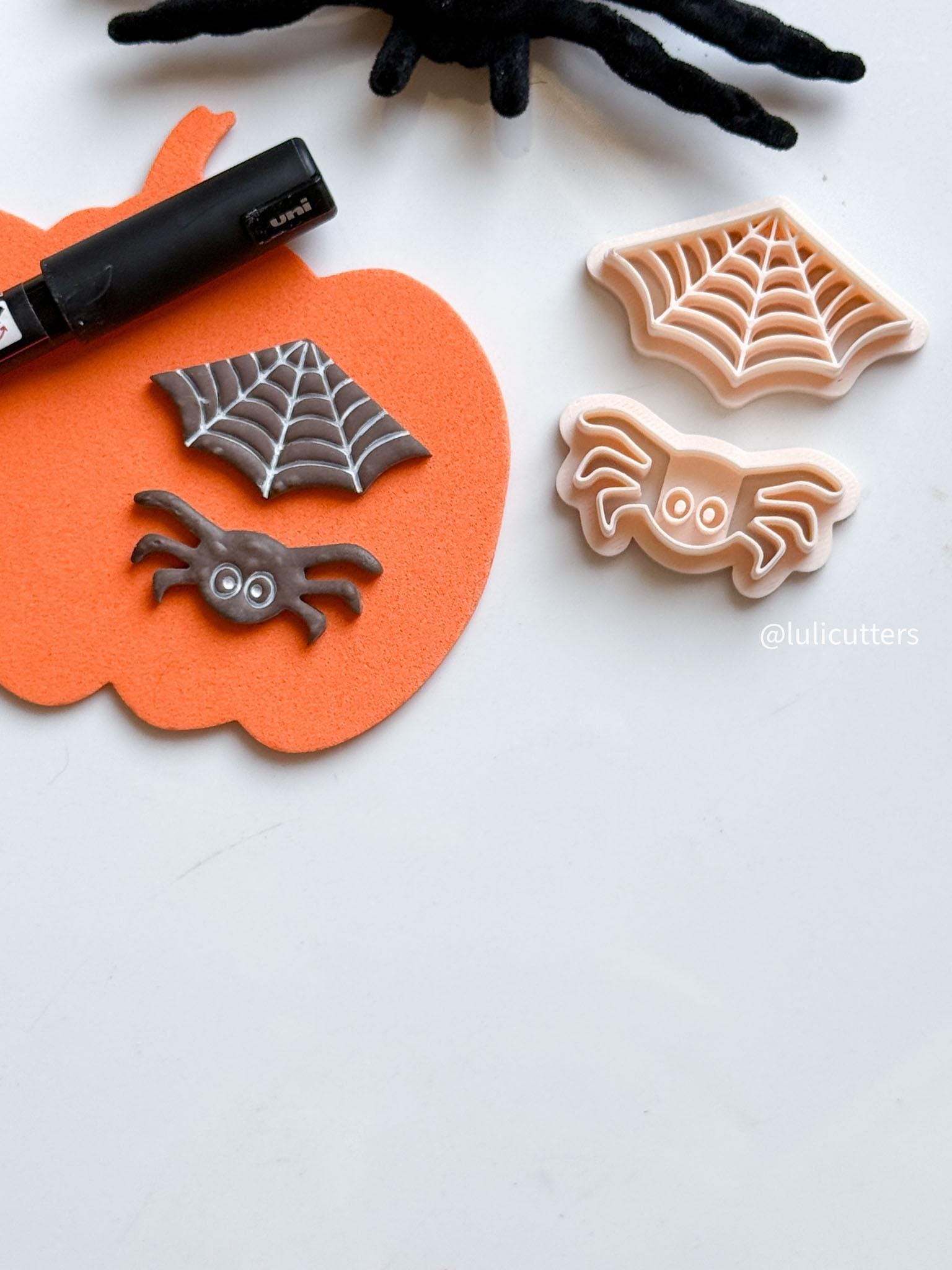 Spider & Web Polymer Clay Cutter Set: Halloween Earring Jewelry