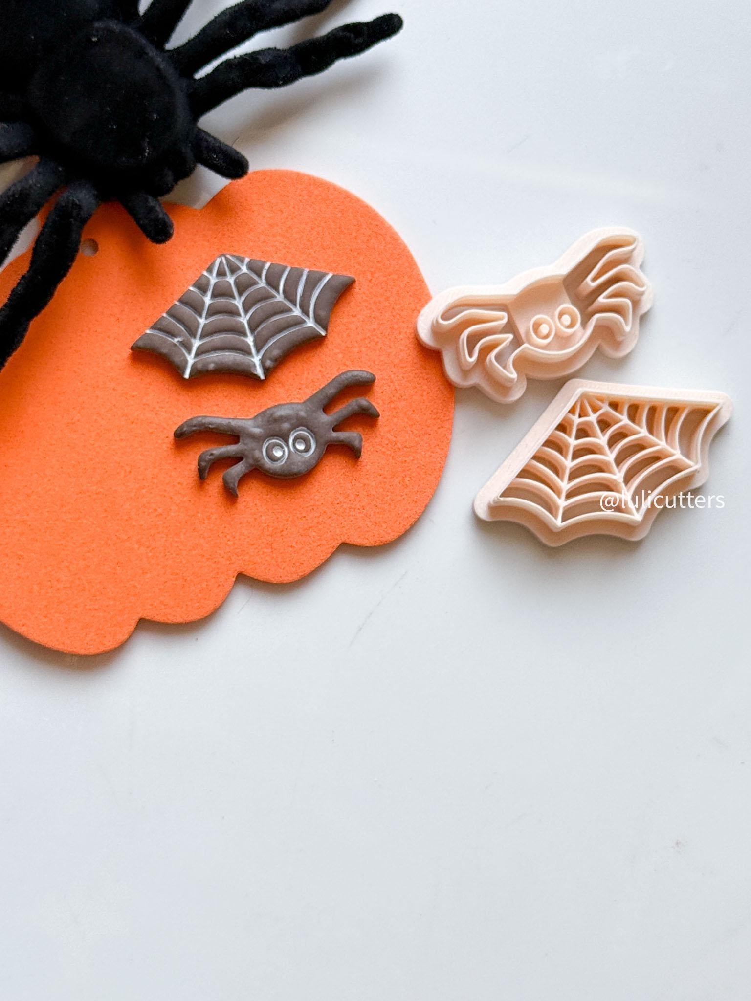 Spider & Web Polymer Clay Cutter Set: Halloween Earring Jewelry