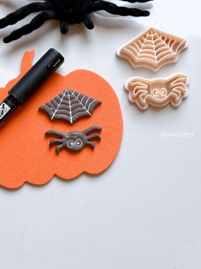 Spider & Web Polymer Clay Cutter Set: Halloween Earring Jewelry