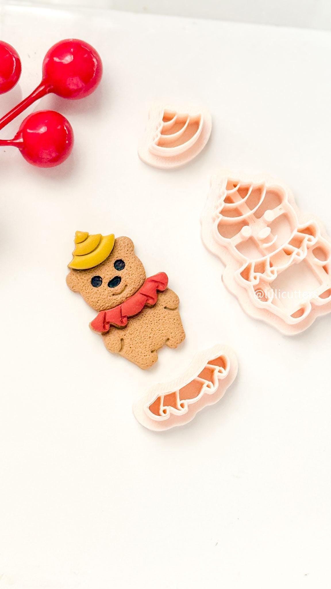 Christmas Bear Clay Cutter Set, Festive Polymer Clay Earring Tools