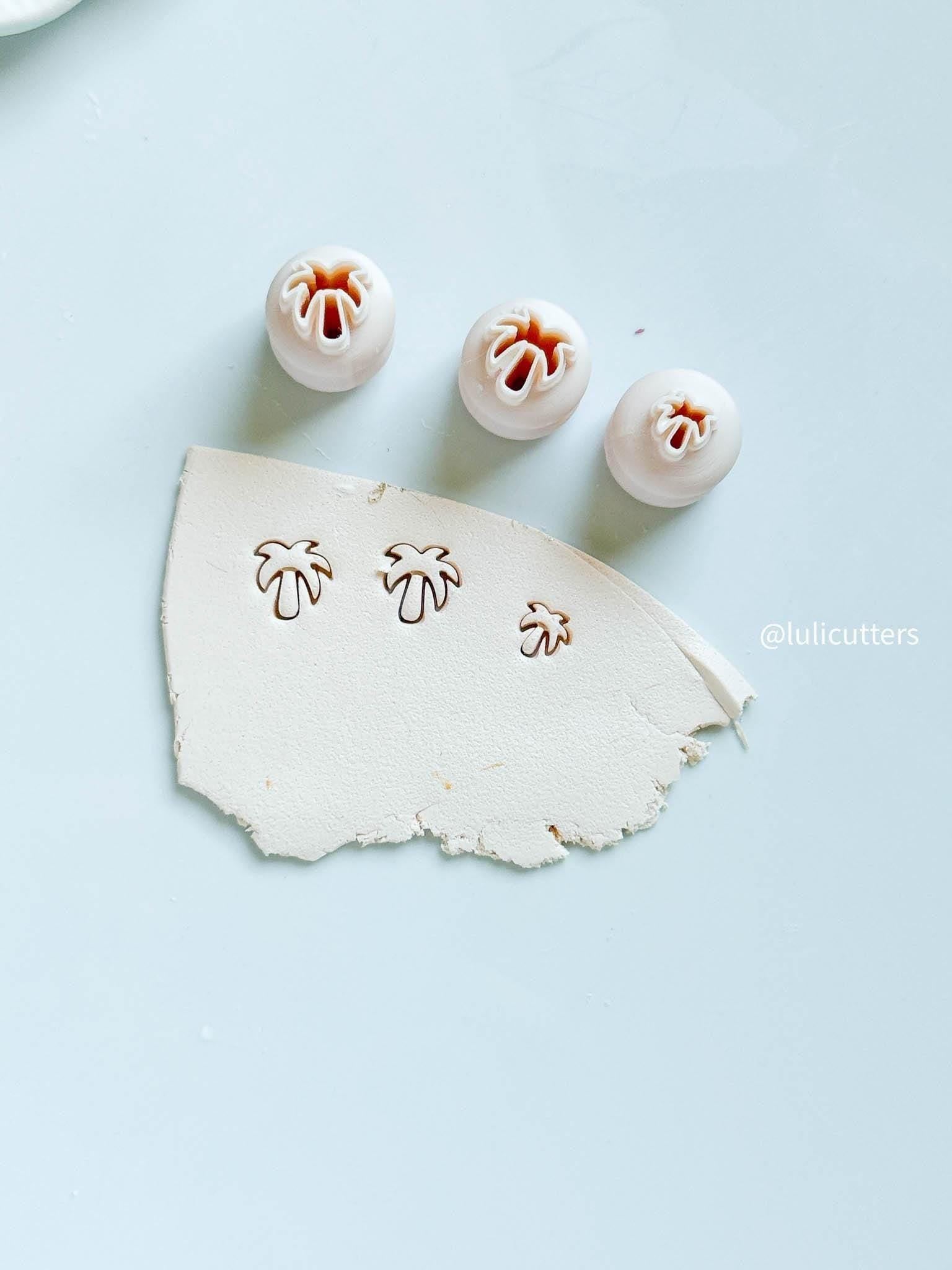 Mini Palm Tree Cutter Set 8mm, 10mm, 12mm Clay Cutters for Tiny Tropical Details