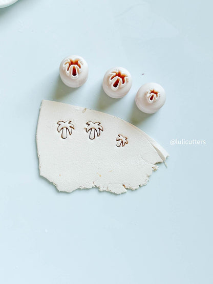 Mini Palm Tree Cutter Set 8mm, 10mm, 12mm Clay Cutters for Tiny Tropical Details
