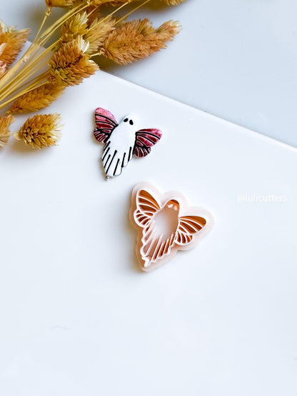 Winged Ghost Clay Cutter: Gothic Halloween Earring Mold - Polymer Clay Tool