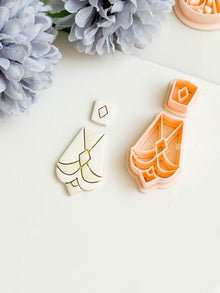 Art Deco Polymer Clay Cutter Set: Scalloped Fan Earring Molds