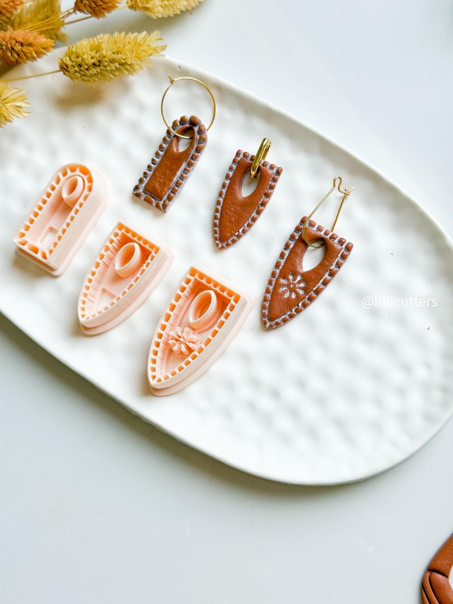 Charm Polymer Clay Cutter Set Arch & Shield DIY Clay Earrings