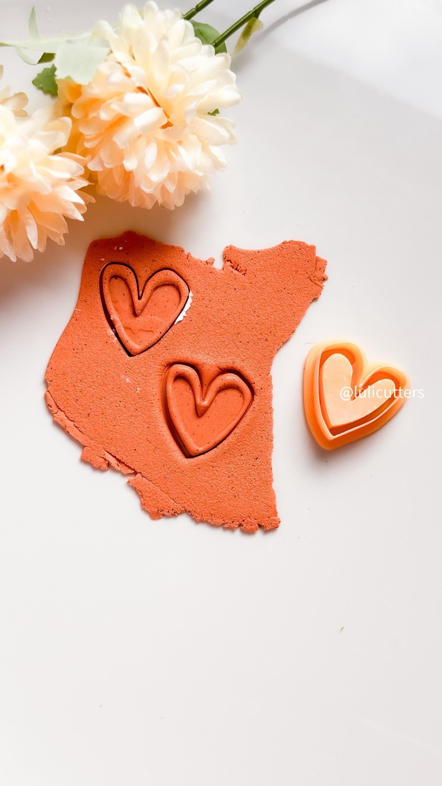 Stamped Heart Clay Cutter: Polymer Clay Jewelry Supplies