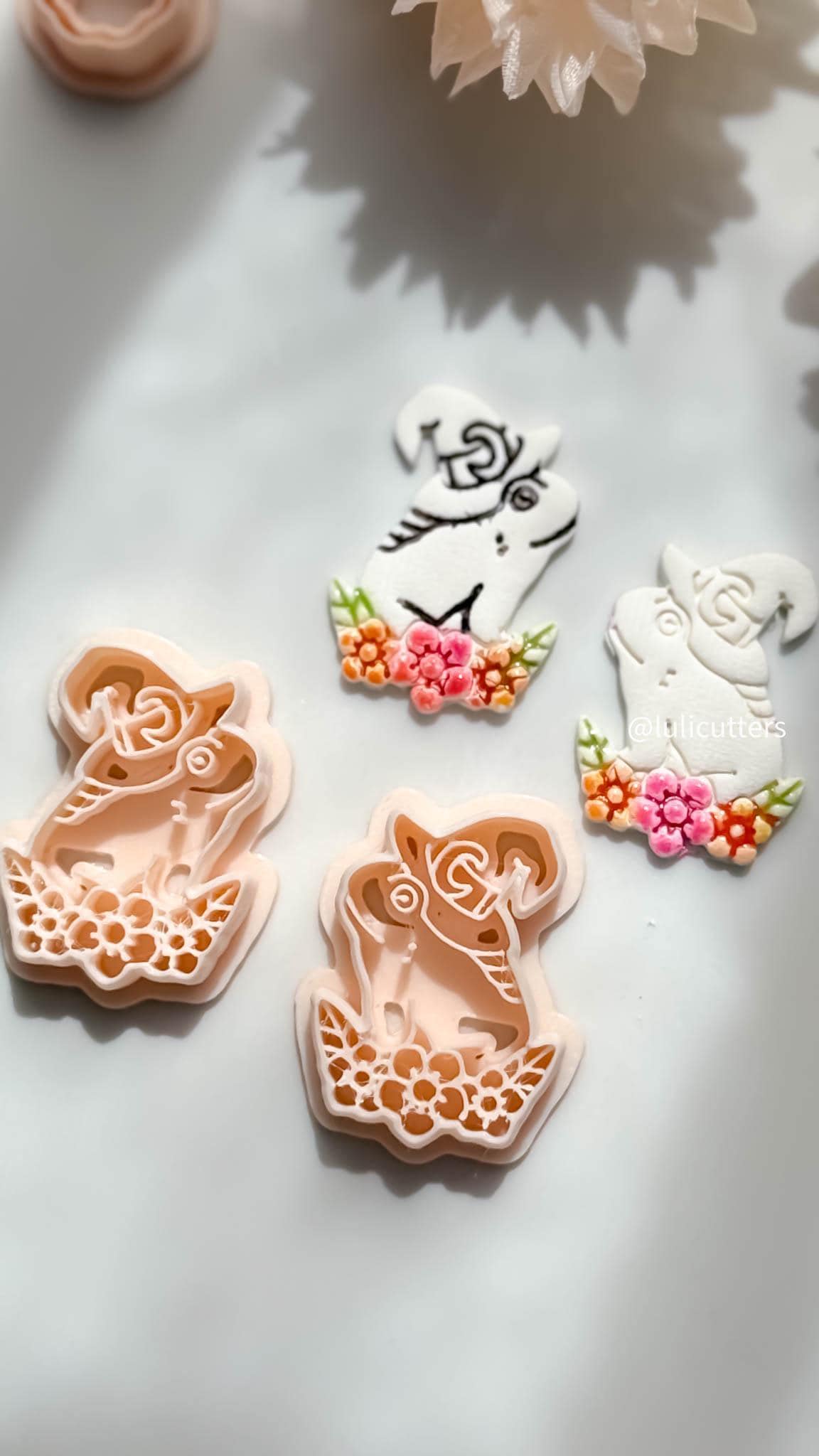 Whimsical Toad Polymer Clay Cutter Set: Floral Frog Witch Hat, Fantasy Jewelry