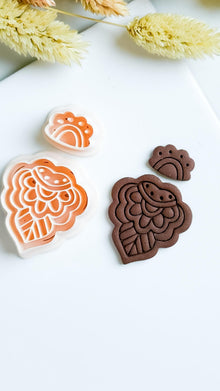 Folk Line Art Clay Earring Cutter Set Includes Base Shape + Topper