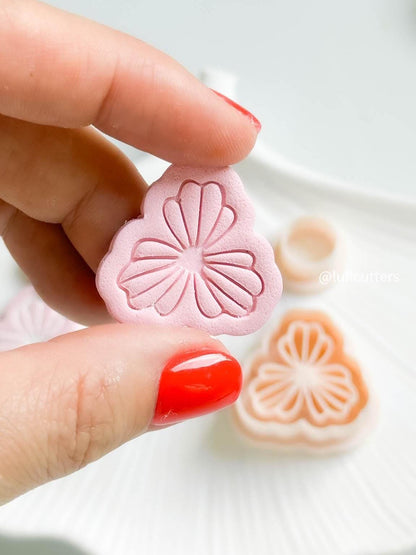 Whimsical Petal Clay Cutter Set Flower Shape with Matching Circle