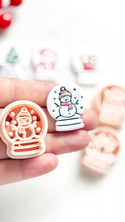 Snow Globe Clay Cutters – Christmas Polymer Clay Earring or Pendant Shapes
