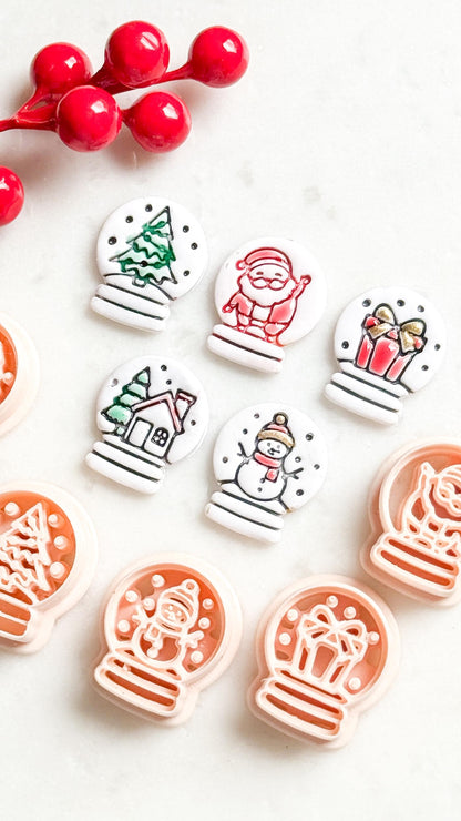 Snow Globe Clay Cutters – Christmas Polymer Clay Earring or Pendant Shapes