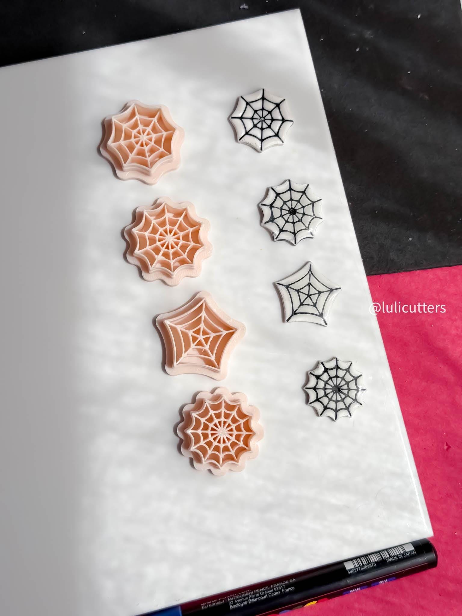 Spider Web Clay Cutter Set: Halloween Jewelry Making, 6 Sizes