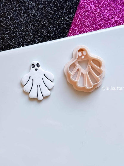 Scalloped Ghost Clay Cutter: Halloween Earring, Charm & Keychain DIY