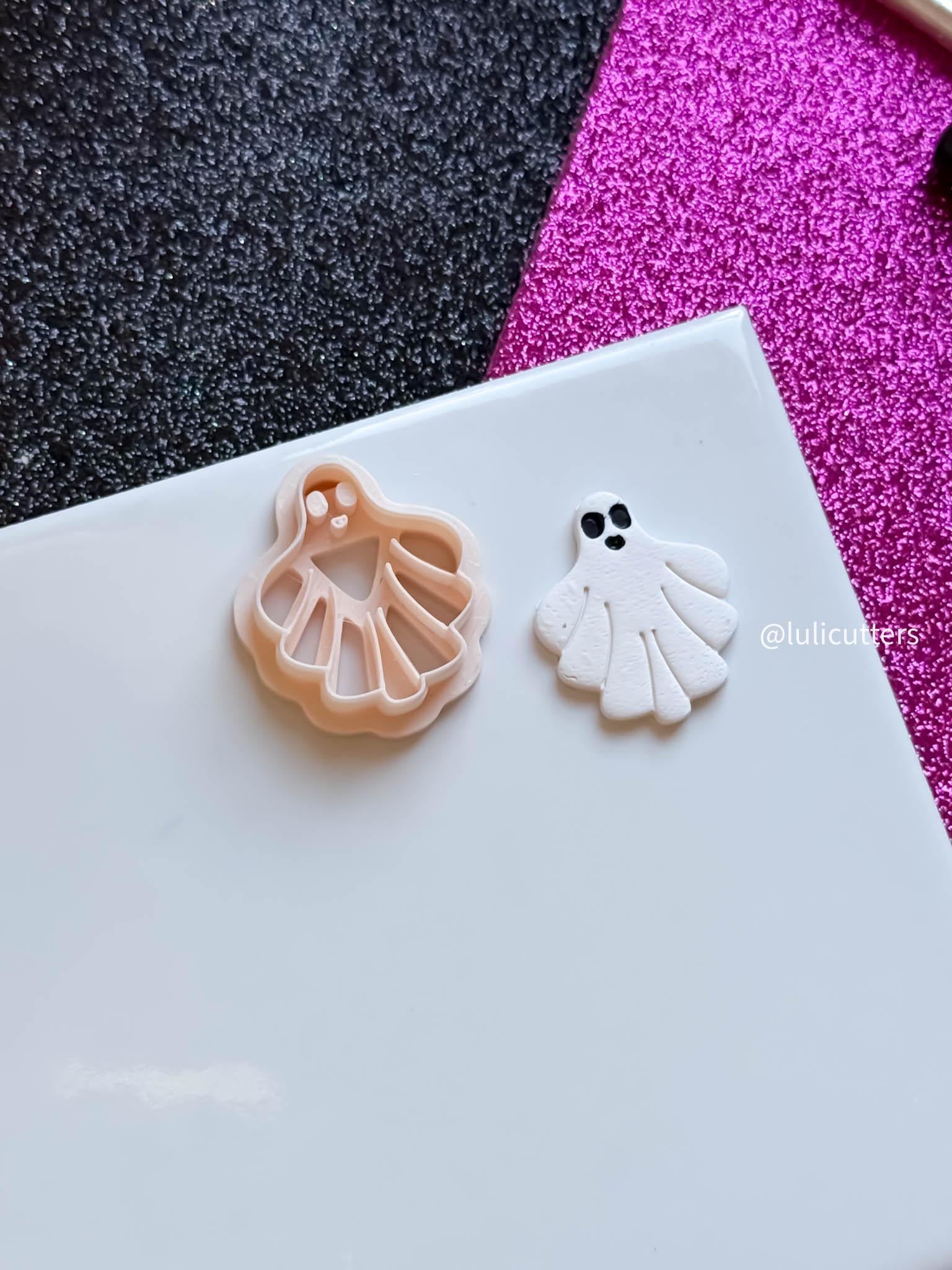 Scalloped Ghost Clay Cutter: Halloween Earring, Charm & Keychain DIY