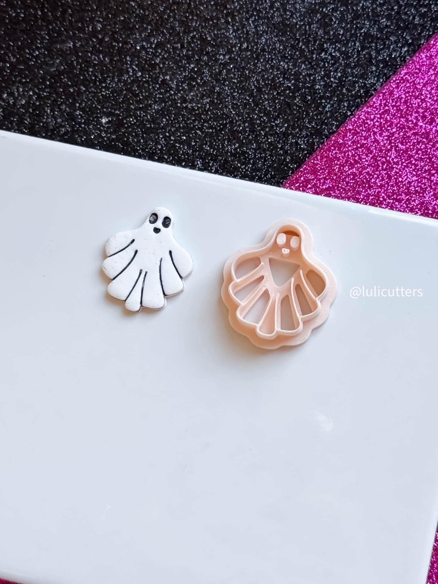 Scalloped Ghost Clay Cutter: Halloween Earring, Charm & Keychain DIY