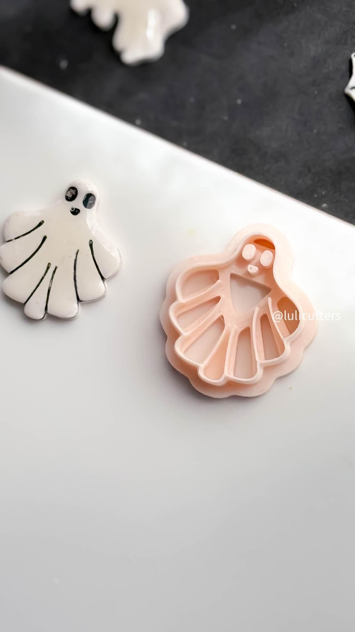Scalloped Ghost Clay Cutter: Halloween Earring, Charm & Keychain DIY