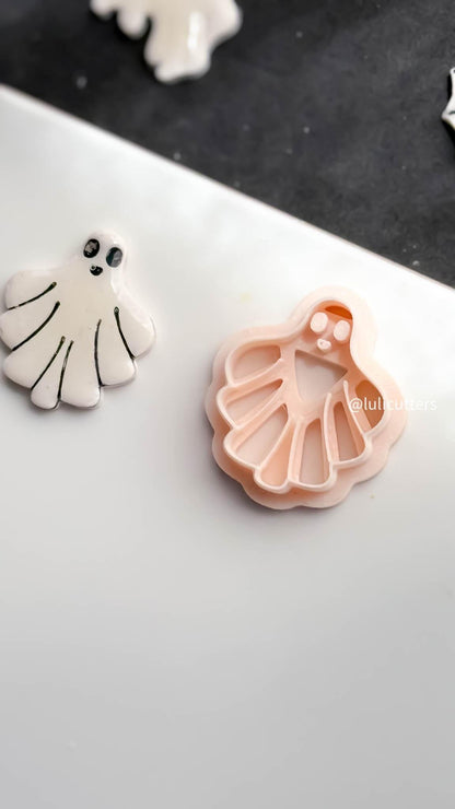 Scalloped Ghost Clay Cutter: Halloween Earring, Charm & Keychain DIY