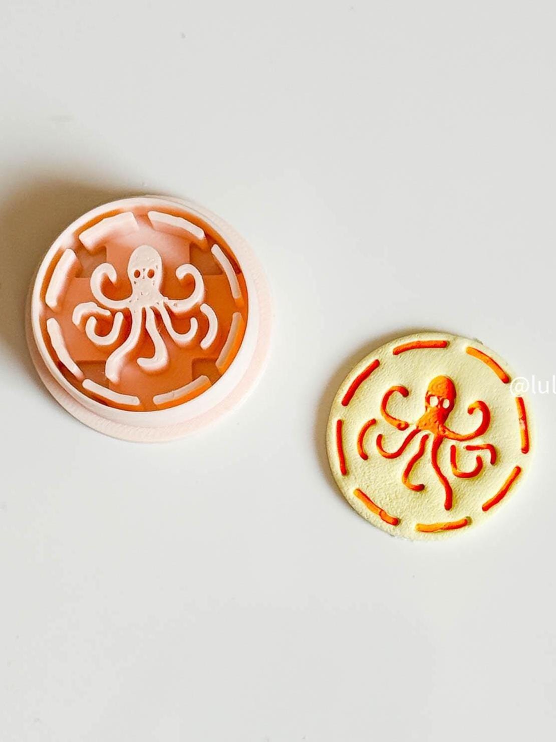 Octopus Clay Earring Cutter Round Marine Imprint Cutter for Ocean Theme Earrings