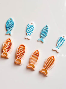 Fish Imprint Clay Cutter Set: Ocean-Inspired Polymer Clay Charms