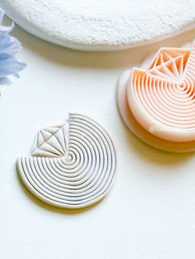 Geometric Diamond Arch Clay Cutter: Textured Jewelry Design