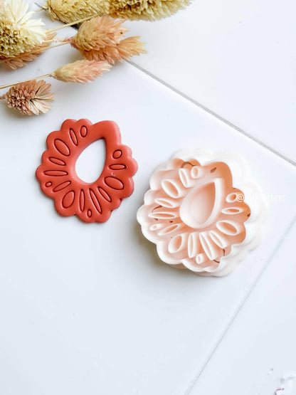 Floral Mandala Polymer Clay Cutter for Earrings and Jewelry