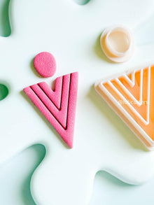 Geometric V Triangle Clay Cutter Set Retro Line Imprint Earring Cutter - 5 size options