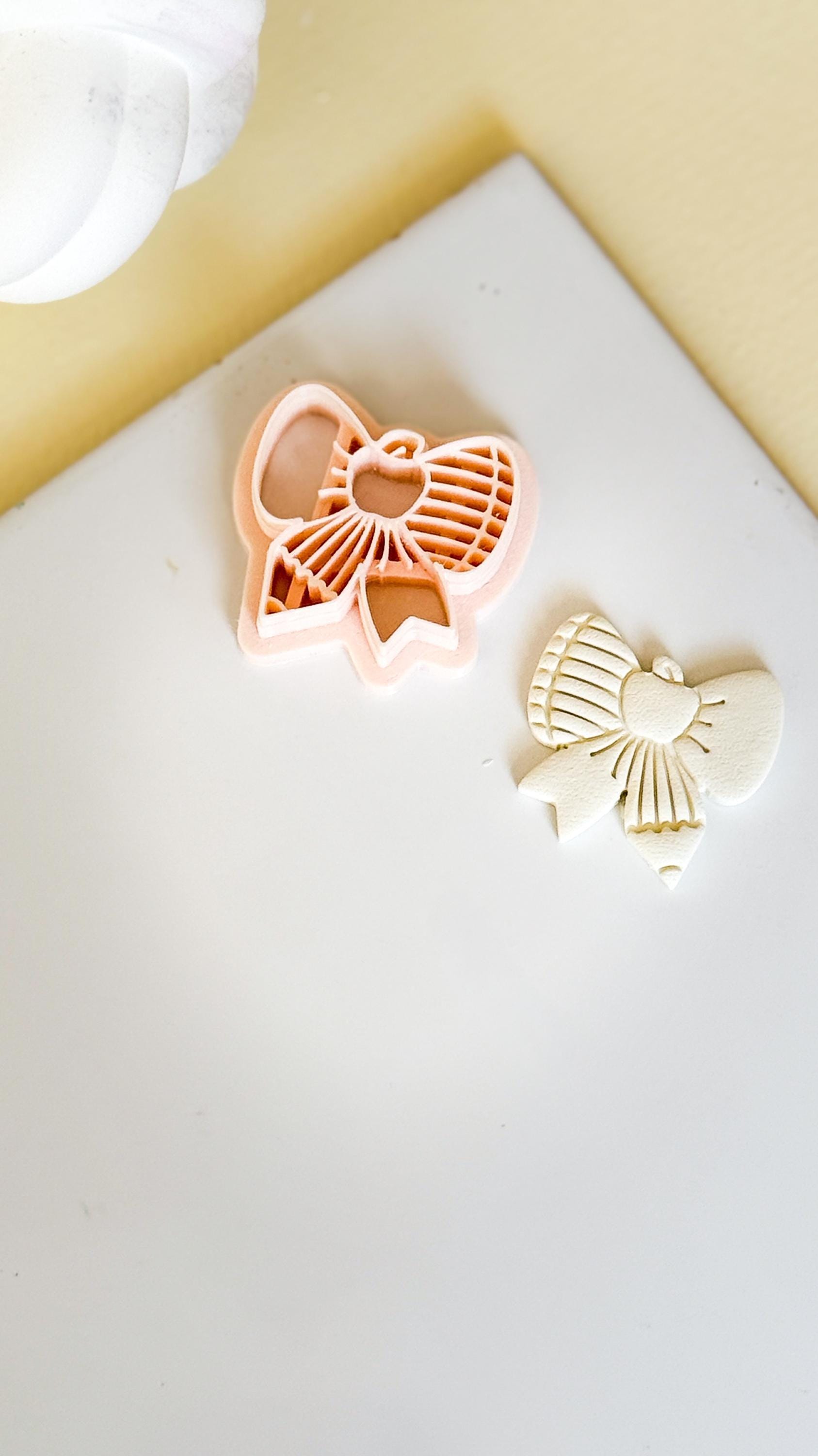 Apple & Pencil Bow Clay Cutter: School Theme Polymer Clay Mold