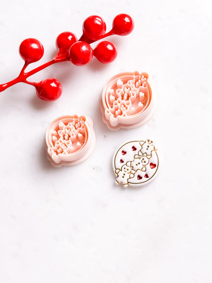 Gingerbread Family & Hearts Clay Cutter Set – Christmas Polymer Clay Cookie Shape