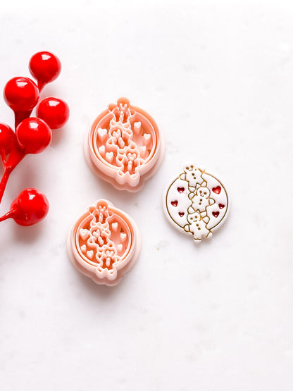 Gingerbread Family & Hearts Clay Cutter Set – Christmas Polymer Clay Cookie Shape
