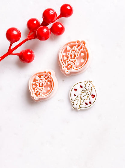 Gingerbread Family & Hearts Clay Cutter Set – Christmas Polymer Clay Cookie Shape