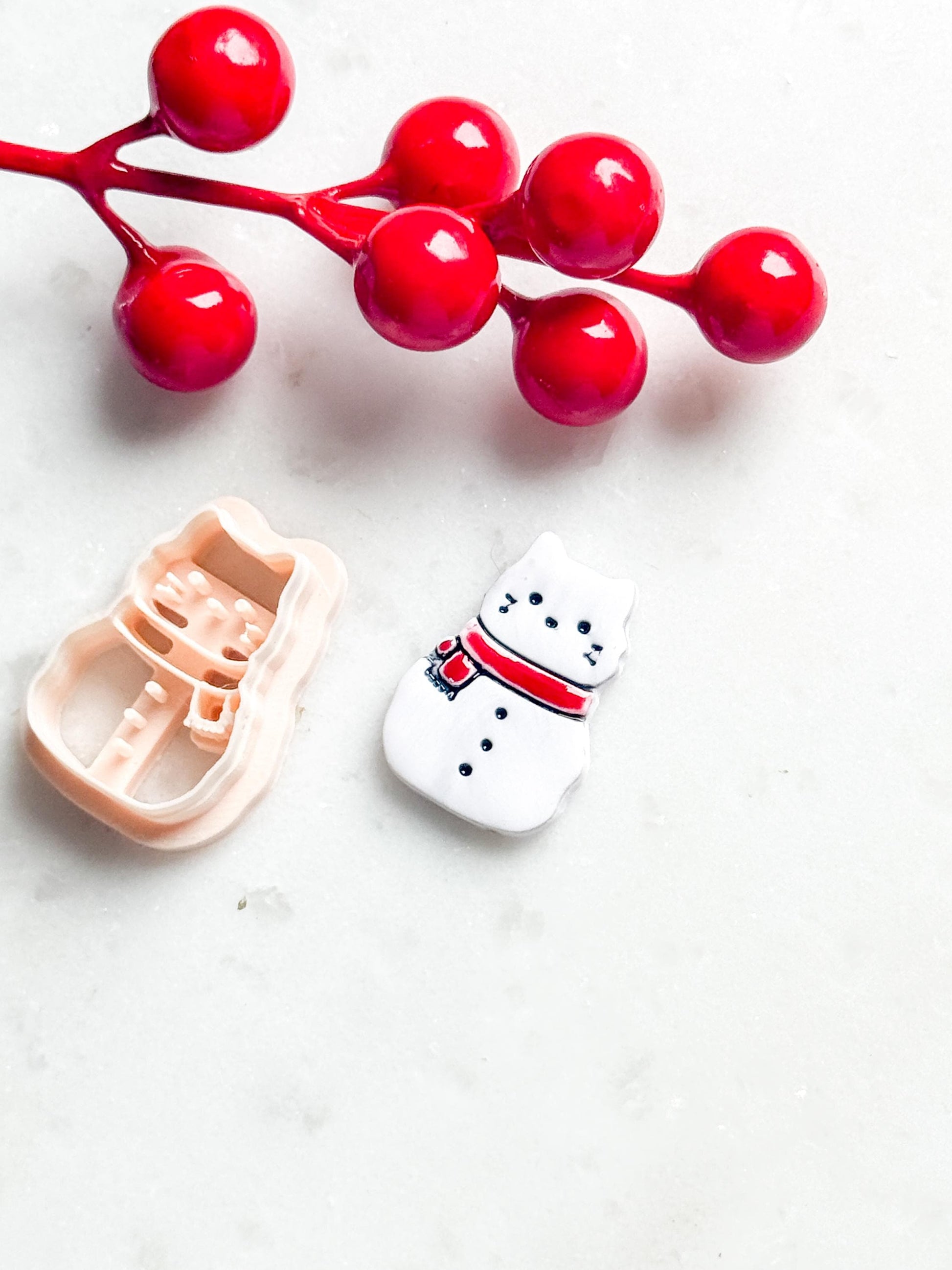 Winter Cat Clay Cutter – Polymer Clay Earring & Charm Tool