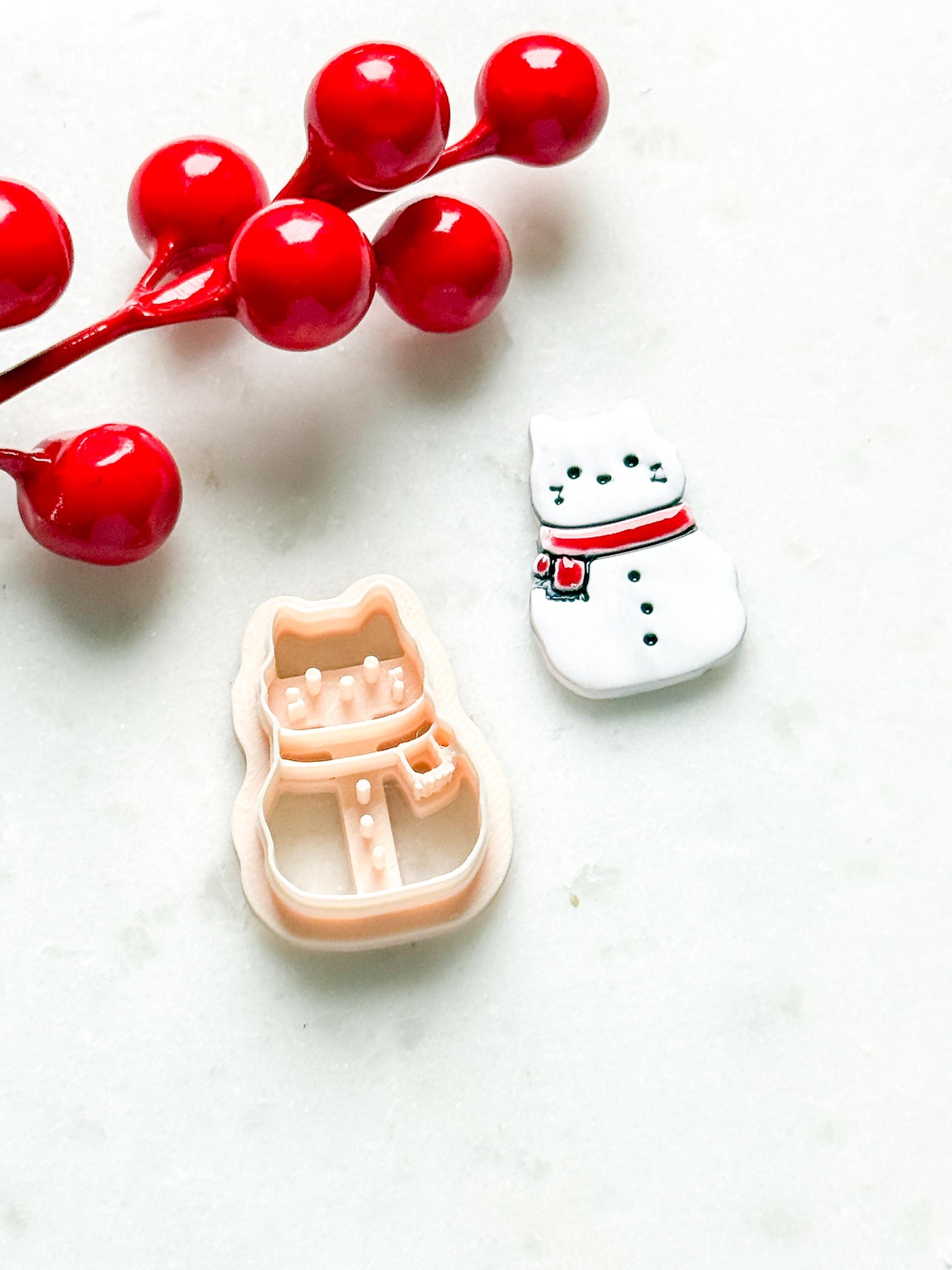 Winter Cat Clay Cutter – Polymer Clay Earring & Charm Tool