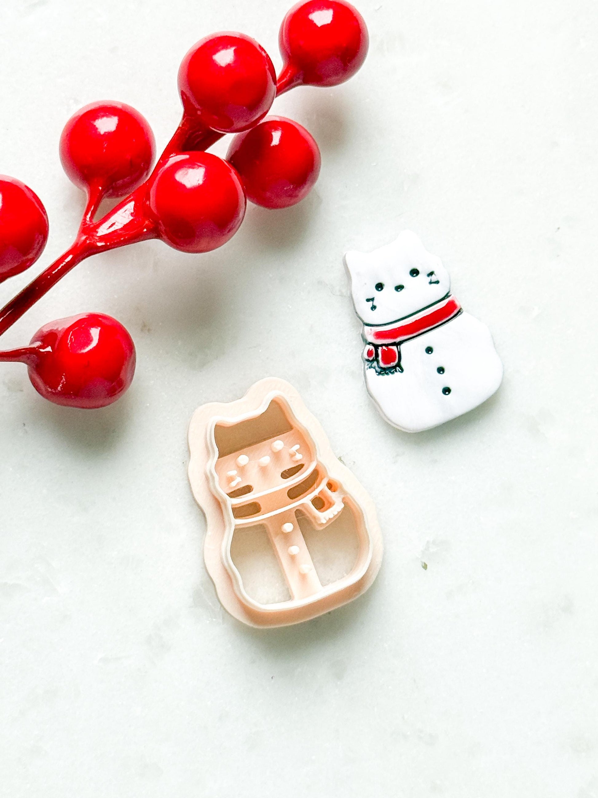 Winter Cat Clay Cutter – Polymer Clay Earring & Charm Tool