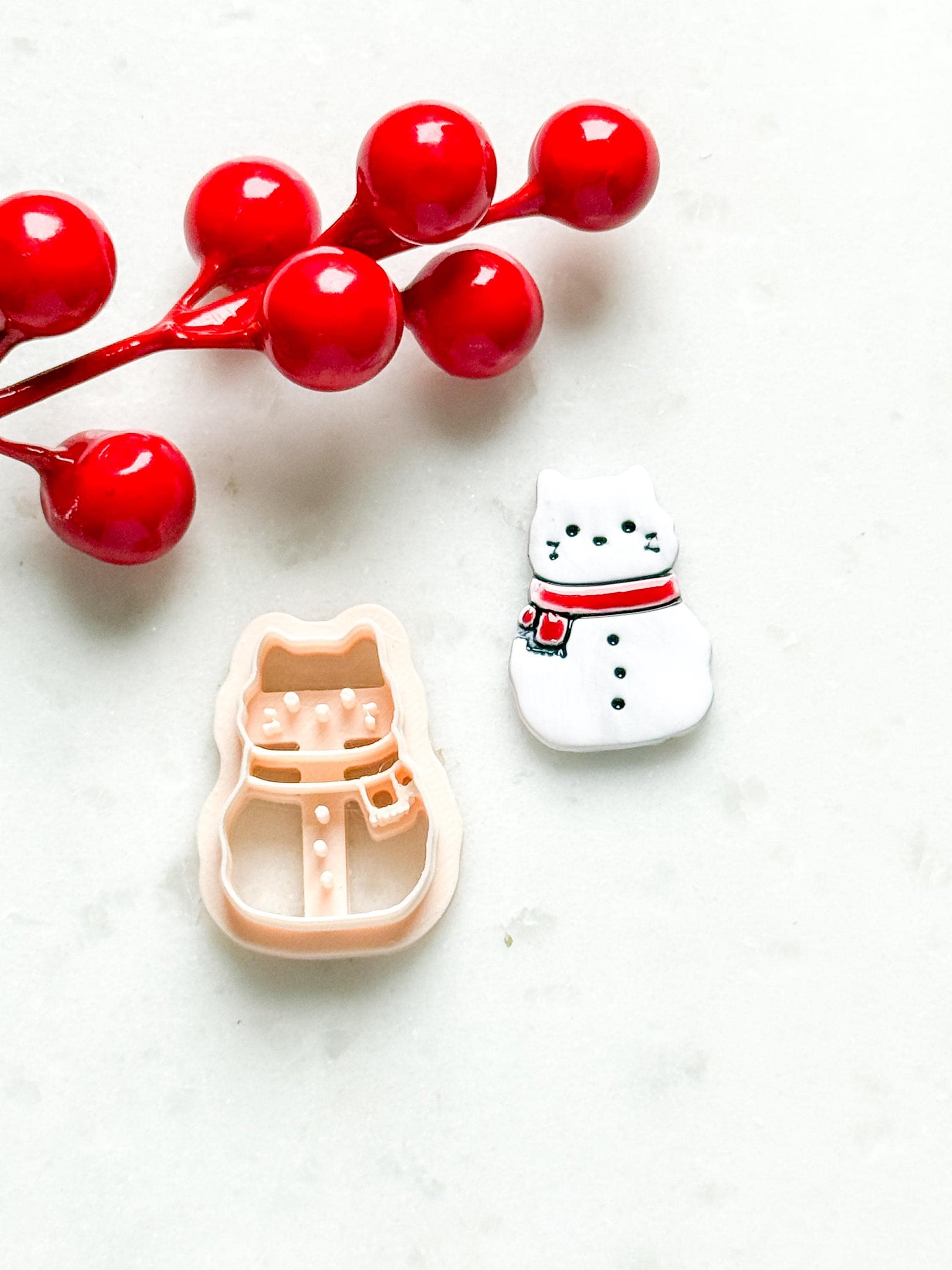 Winter Cat Clay Cutter – Polymer Clay Earring & Charm Tool