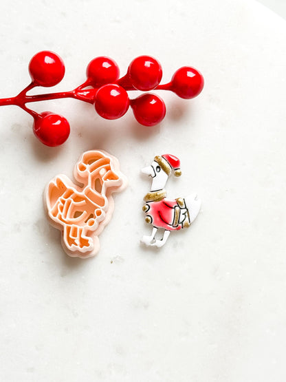 Santa Goose Clay Cutter: Polymer Clay Earring & Charm Tool