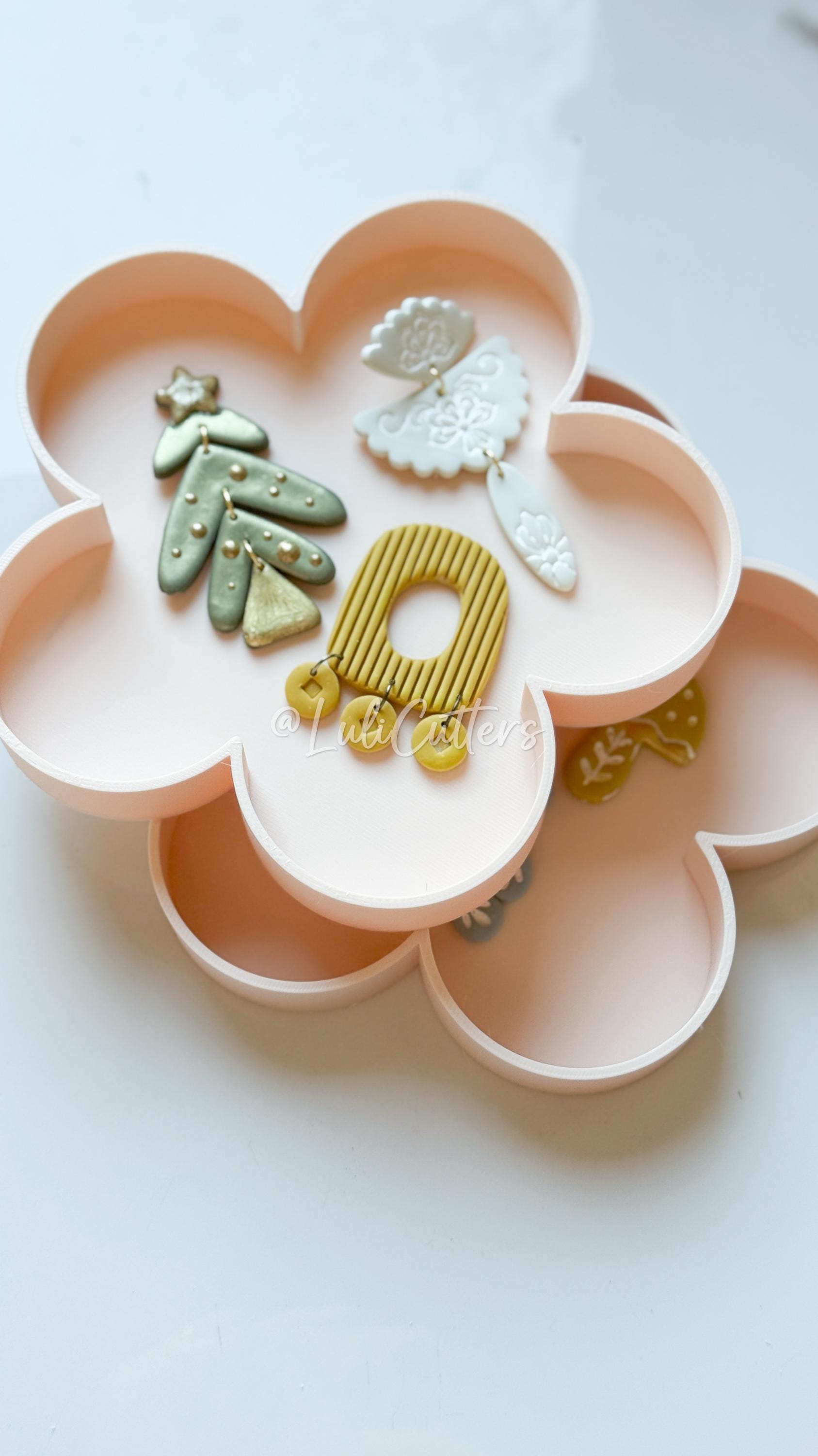 Flower Jewelry Display Tray – Stackable Organizer for Earrings, Findings & Tools
