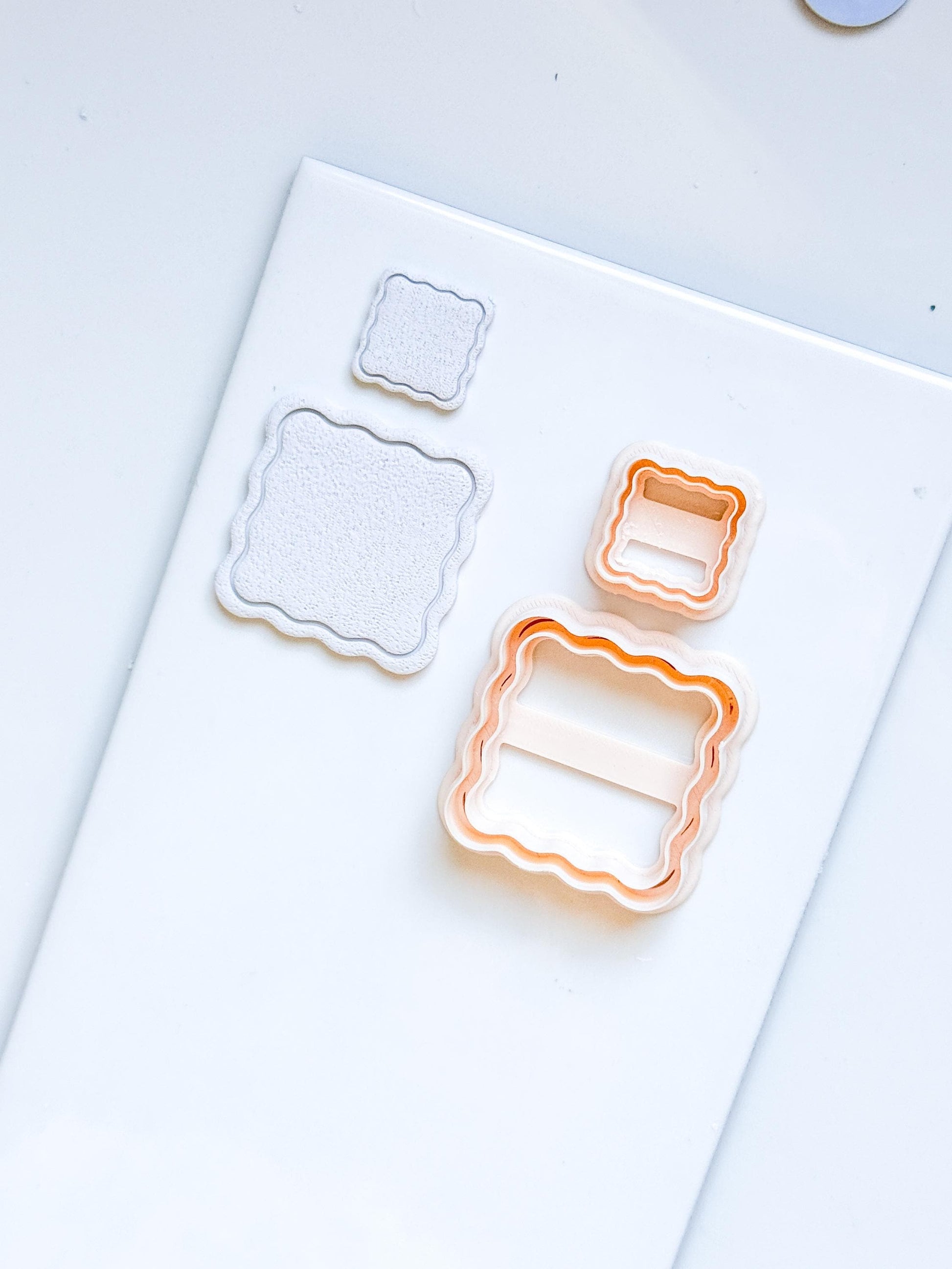Scalloped Square Polymer Clay Cutter Wavy Edge Shape Tool for Earrings and Jewelry Making