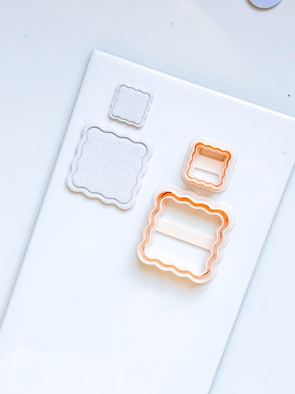 Scalloped Square Polymer Clay Cutter Wavy Edge Shape Tool for Earrings and Jewelry Making