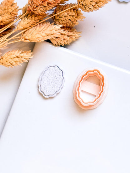 Scalloped Oval Polymer Clay Cutter Wavy Medallion Shape Tool for Earrings and Jewelry Making